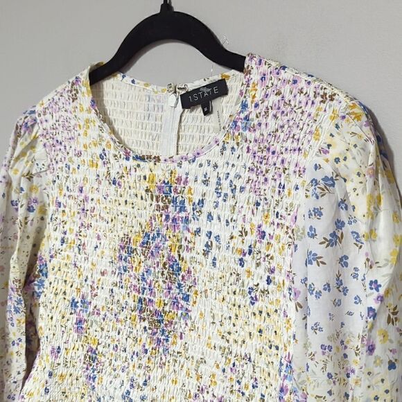 1. State White Floral Smocked Blouse NWT - Picture 2 of 7